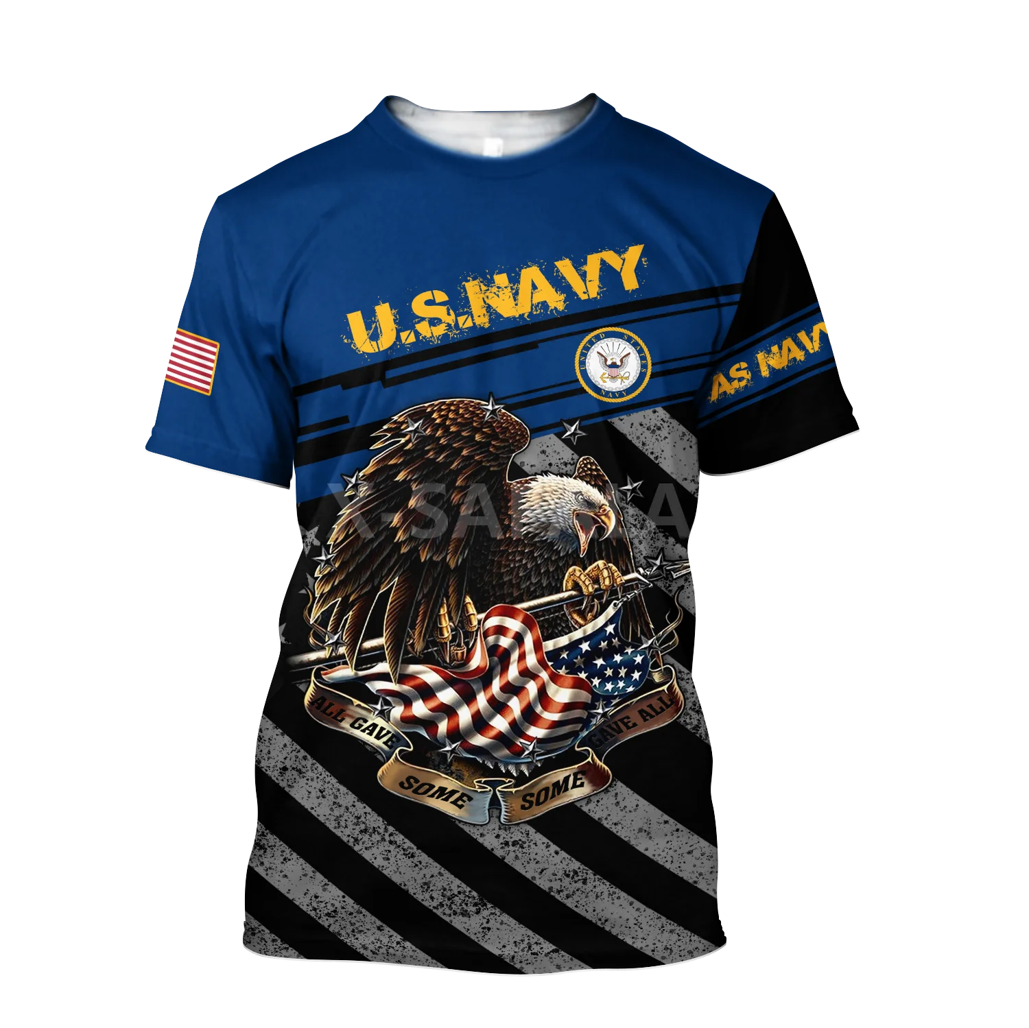Nyári Divat Férfi póló amerikai Haditengerészet MINKET Veterán Zászló Sas Katona 3D Nyomtatott póló Unisex Harajuku ing, Alkalmi Póló Pólók-5 Kép 3
