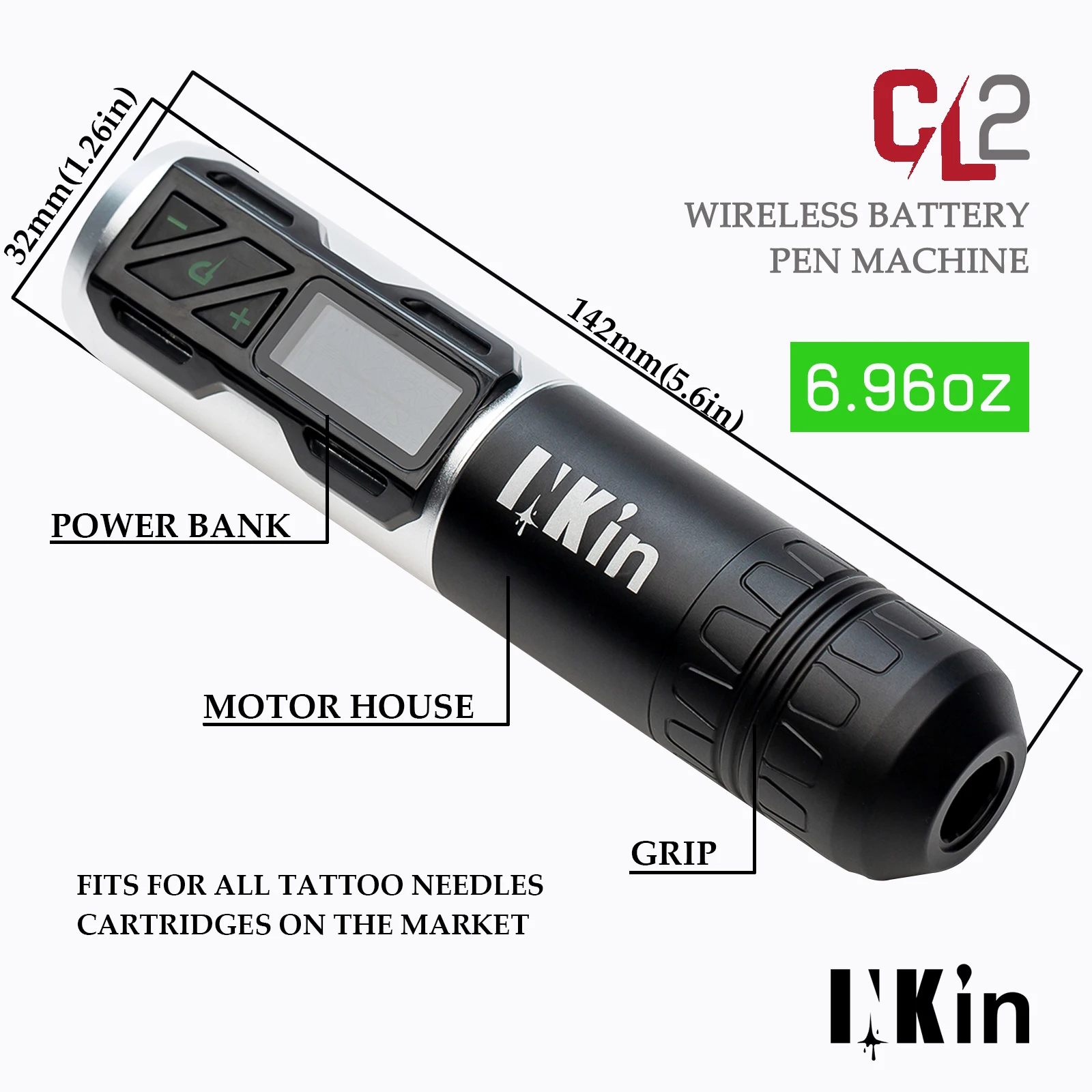 INKIN CL2 Vezeték nélküli Akkumulátor Tetováló Gép Állandó Smink Tollat, Svájci Egyéni Motor Patron Tű Ellátási 4 Színben Kép 3