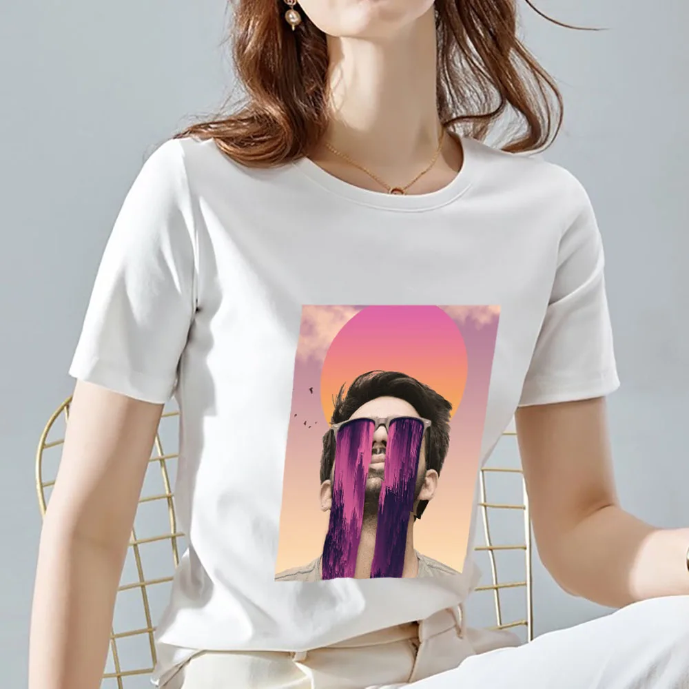 Nyári Női póló, Alkalmi Basic póló, Vicces, Kreatív Híres Festmény Minta Nyomtatás O-nyak Vékony Ingázó Rövid Ujjú Kép 3
