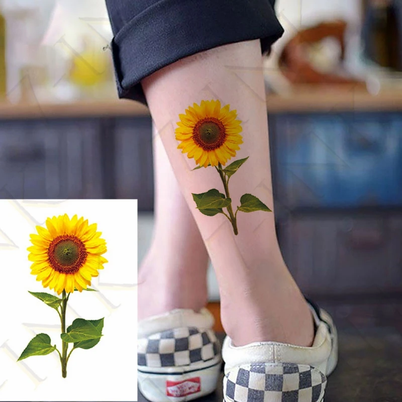 Vízálló Ideiglenes Tetoválás Matrica Fegyvert Lóhere Maple Leaf Állati Test Flash Art Tattoo Hamis Víz Transzfer Tatto Nő Férfi Kép 3