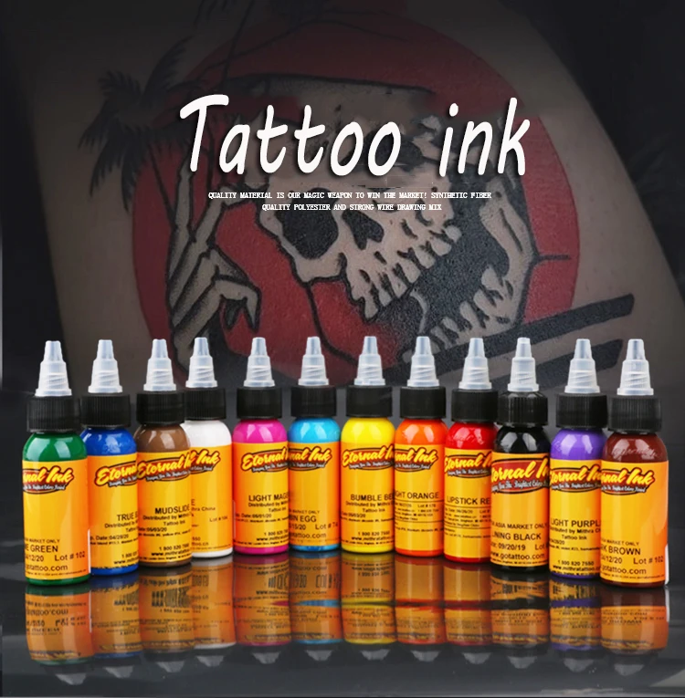 16pcs Tinta Tetováló festék fekete Állandó Smink Pigment Pigmento Microblading Micropigmentation Pigmentek Szemöldök Tetoválás Toll Kép 3