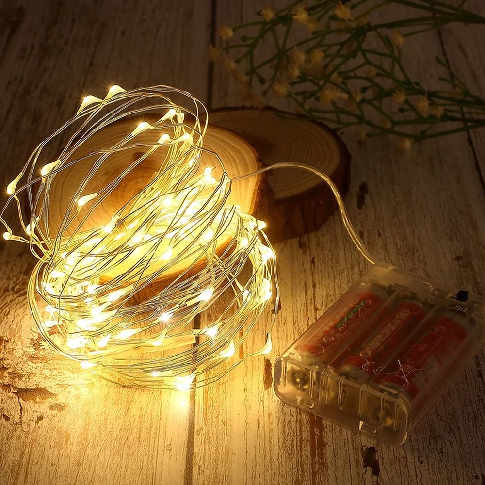 Új Év Led Garland Karácsonyi fények 1m/2m/3m/5m/10m Karácsonyi Díszek 2022 Girland Tündér String Fények USB-elemes Kép 3
