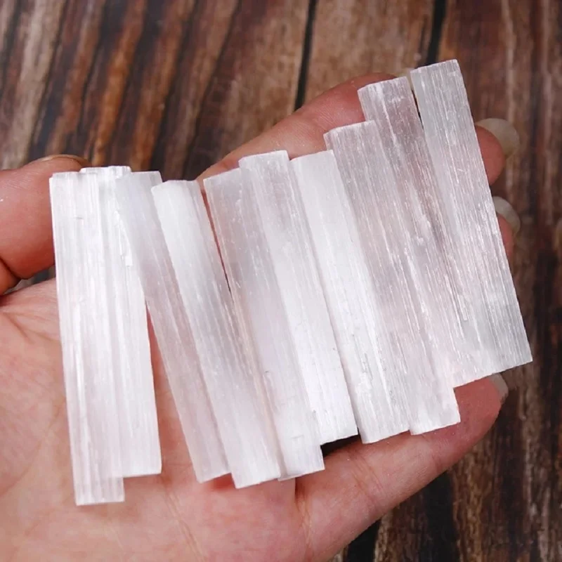 10pc Természetes selenite kristály rúd 10 db fehér kvarc darab durva ásványi minták gyógyítható kő Kép 3
