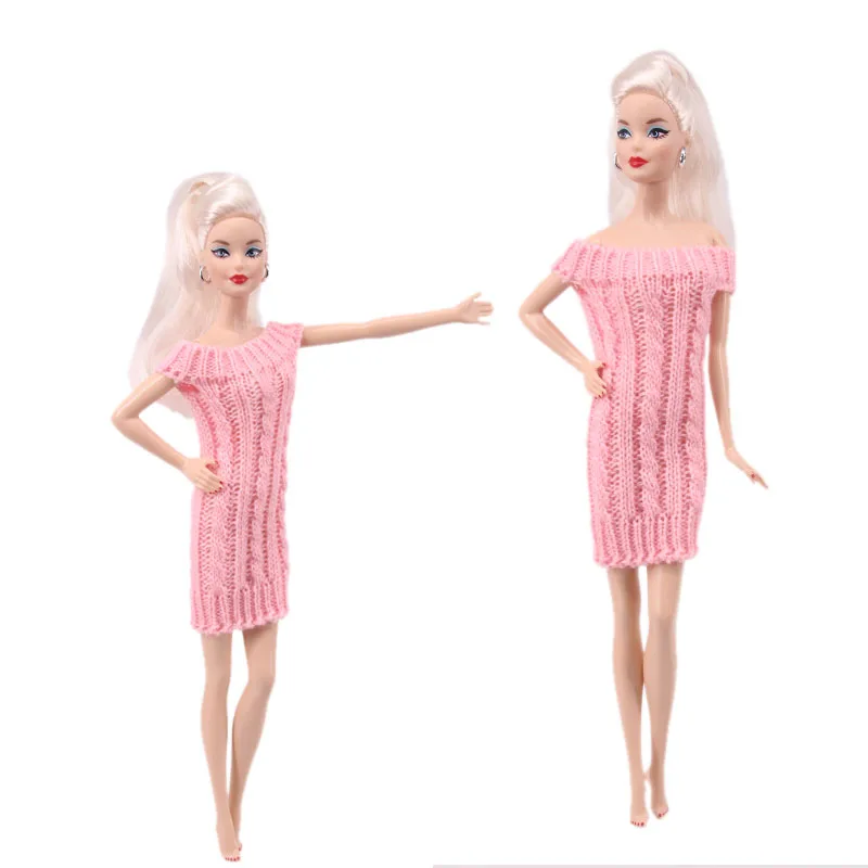 Tiszta Színű Pulóver, Alkalmi Otthoni Viselet Derék Kötést Design Kézzel Készített Barbie Ruhák, Kiegészítők 11 Inch 26-28 Cm-Es Barbie Baba Kép 3