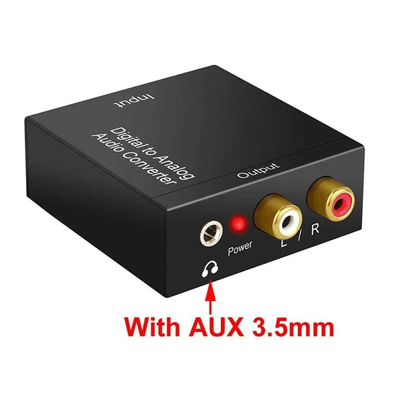 Hordozható 3.5 Mm Jack, Koaxiális Audio Dekóder Erősítő Optikai Digitális-Analóg Audio Aux Rca L / R Konverter, Spdif Digitális Kép 3