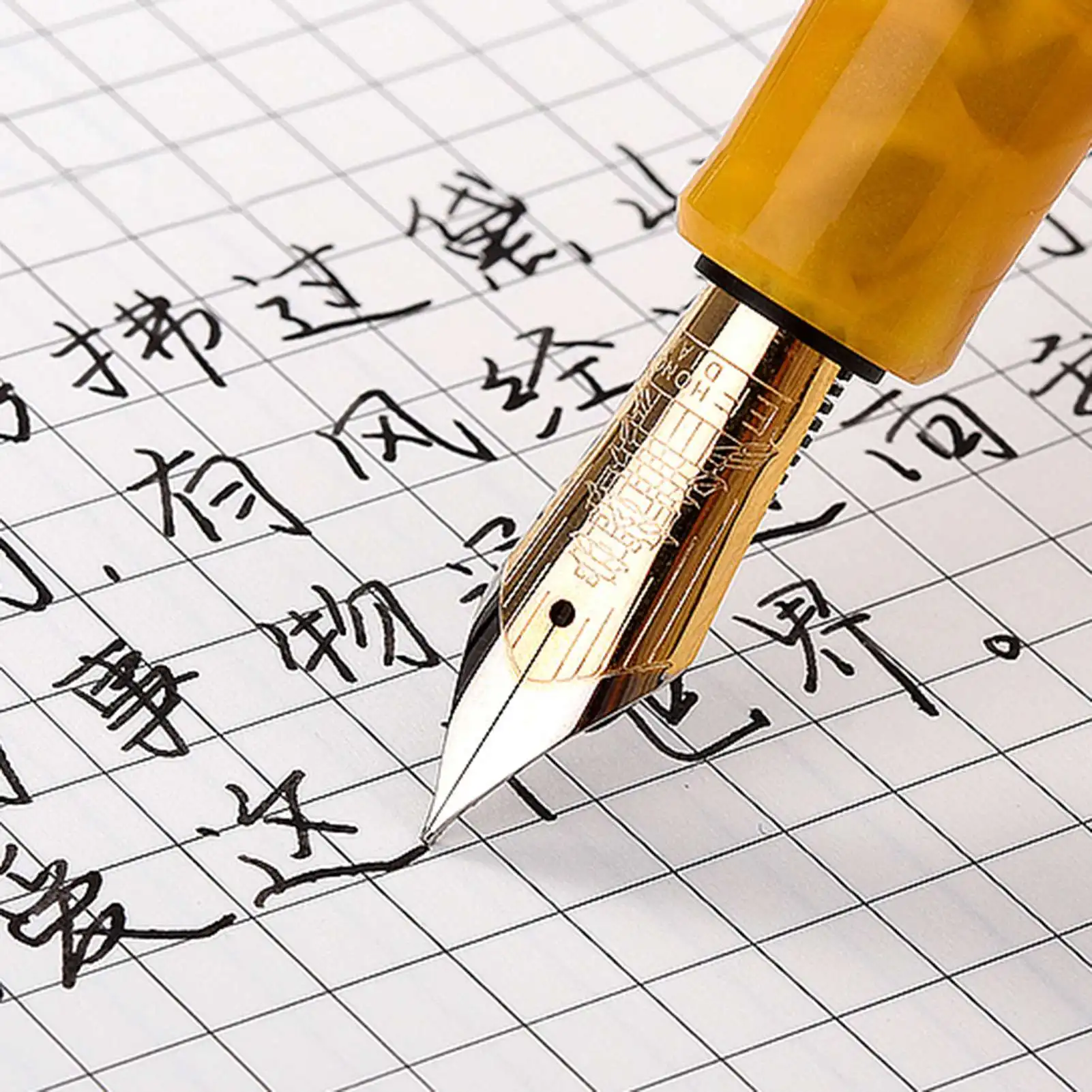Hongdian N1S töltőtollat, dugattyús akril gyanta toll kalligráfia kitűnő tanuló üzleti, irodai ajándék retró tollak 0.5 mm-es EF nib Kép 3