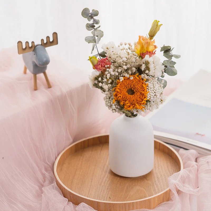 1set Szárított Természetes Virágok Tartósított Virágok Száraz Rose-Ne Felejtsd el Pamut Esküvői Virág Dekoráció Otthon Szoba Tartozékok Kép 3