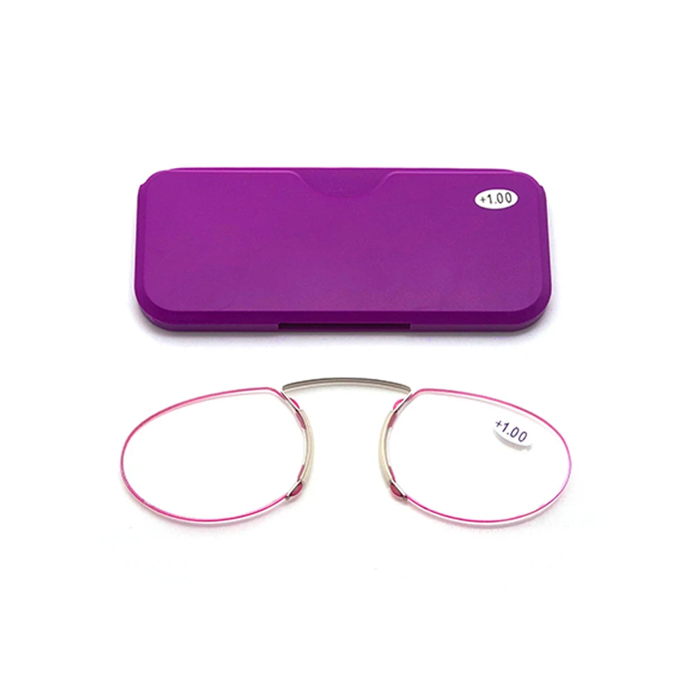 Mini Olvasó Szemüveg Férfiak Nők Orrcsipesz Olvasó Kék Fény Blokkoló Hordozható Tárca Presbyopic Szemüveg Esetén Védőszemüveget 2021 Kép 3