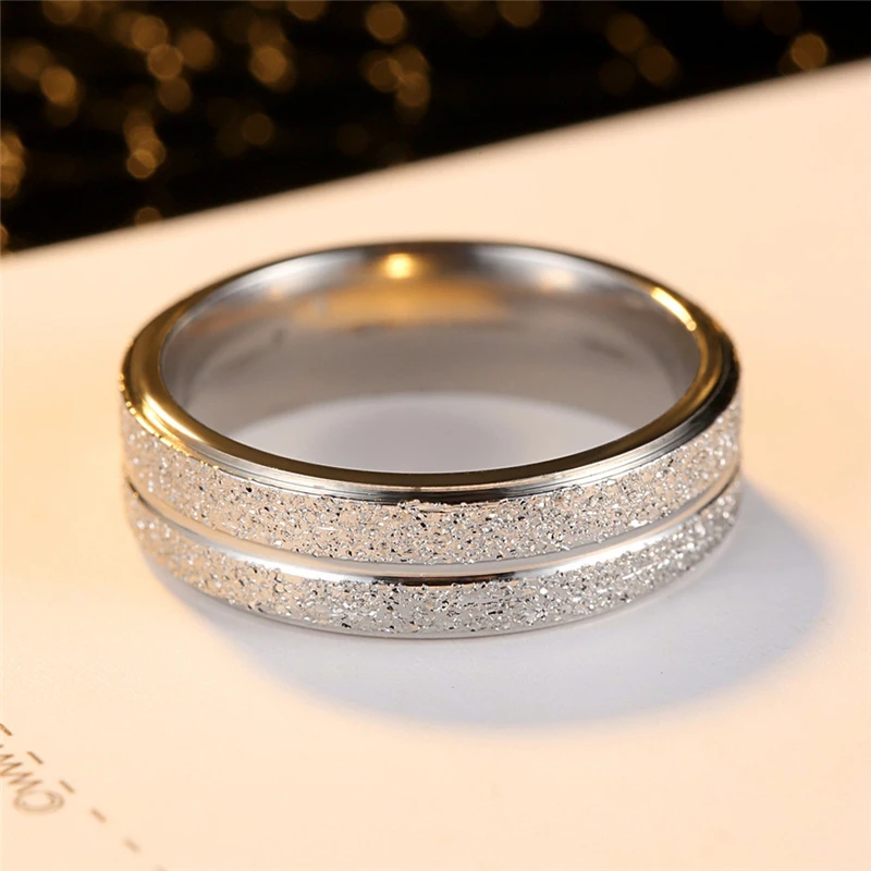 2020 Meleg Eladási Kellékek Gyűrűk Ember Rozsdamentes Acél 6mm Ujj Gyűrű Esküvői Zenekar Bague Divat Ékszerek Évfordulót Ajándékok Kép 3