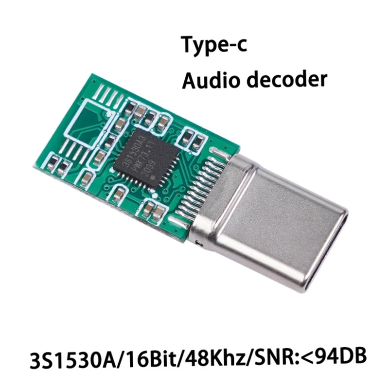 C-típusú 16Bit Digitális Audio Fejhallgató Adapter Veszteségmentes Hang Minőségű Dac Dekódolás hangkártya Amp Diy Okos Készülék Kép 3