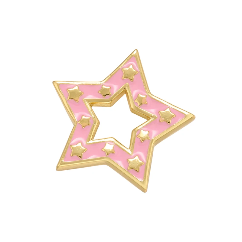 ZHUKOU kimagozott csillag medál zománc romantikus csillag varázsa DIY kézzel készített nyaklánc, fülbevaló, ékszer, kiegészítők, nagykereskedelmi VD965 Kép 3