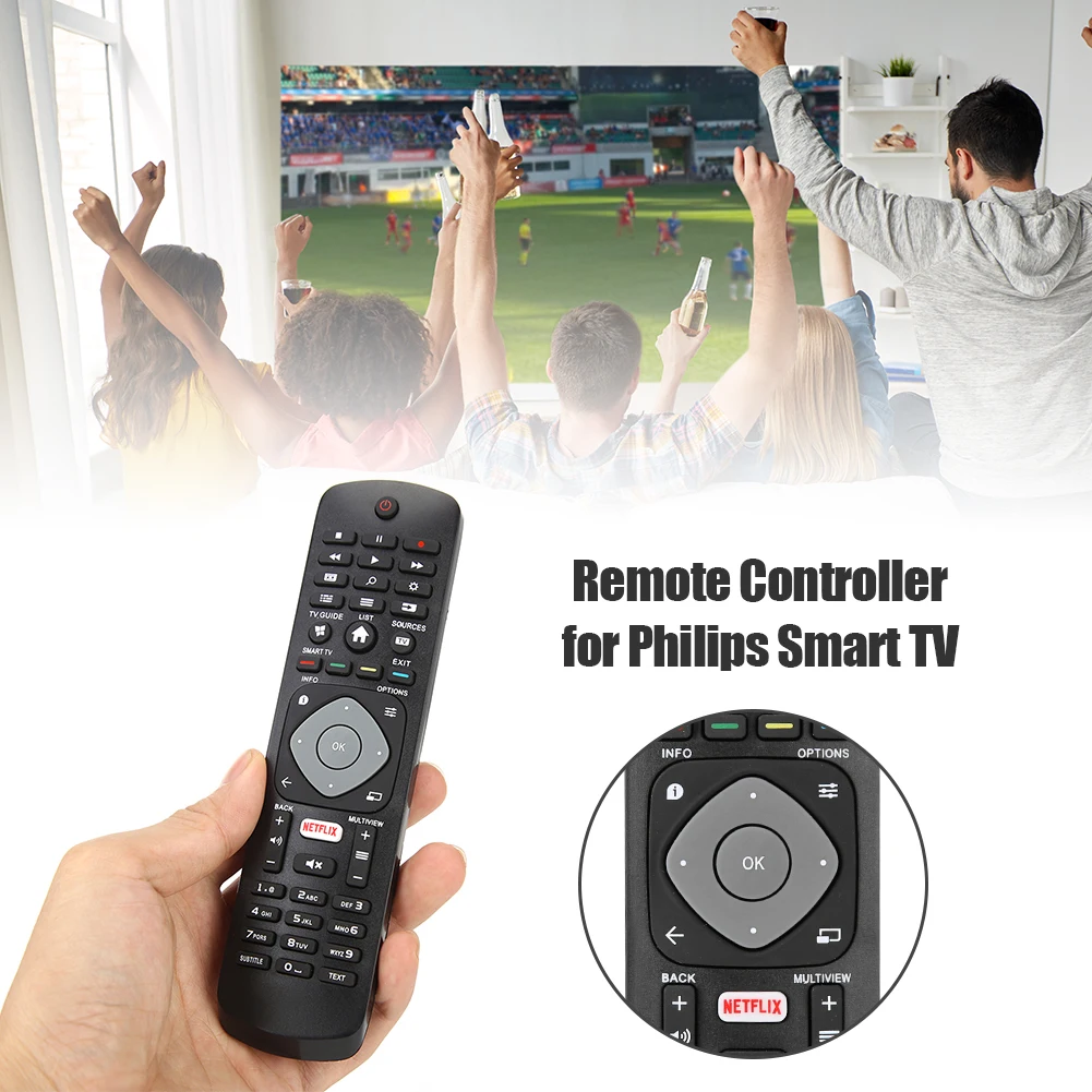 Új TV Távirányító Helyettesítő Távirányító PHILIPS Smart TV a NETFLIX APP HOF16H303GPD24 Háztartási Távirányító Kép 3