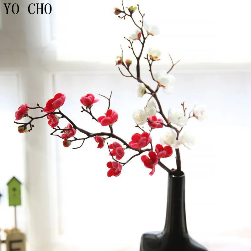 YO CHO DIY lakberendezési Kiegészítők Sakura Fák Beltéri Esküvői Dekoráció, Műanyag Mesterséges cseresznyevirág Fa Orchidea Kép 3