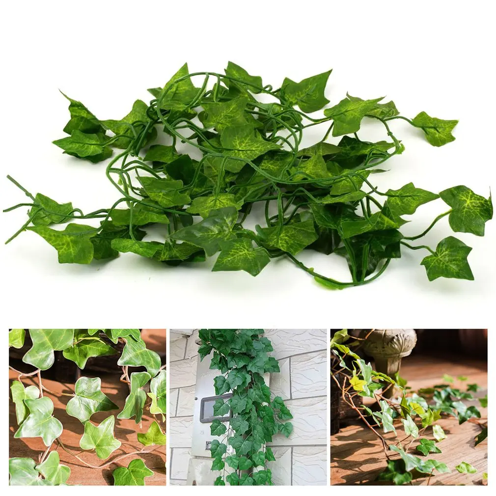 2M Mesterséges Ivy green Leaf Garland Növények Szőlő Hamis Lombozat, Virág lakberendezés Műanyag Mesterséges Virág Rattan string Kültéri Kép 3