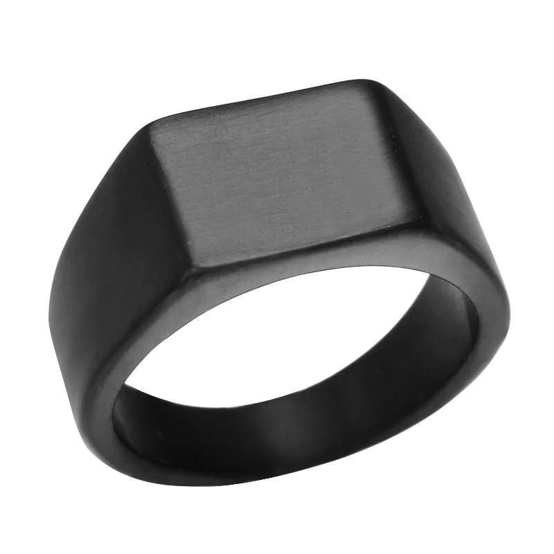Egyszerű, Modern, Szögletes Sima Gyűrűk Geometriai Téglalap Argentate Arany Fekete Fém Gyűrűk, Nők, Férfiak, Hip-Hop, Ékszerek Kép 3