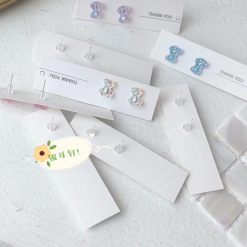 Rozsdamentes Acél Fülbevalók Divat Ékszerek 2021 Női Színes Maci Új, Aranyos Mini Candy Akril Fülbevaló Koreai Trend Fül-Klipek Kép 3