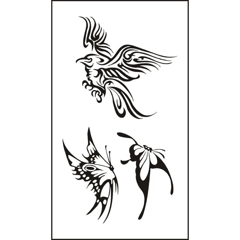 Pillangó Madár Toll Tetoválás Matricák Karját, Mellkasát, Body Art Ideiglenes Víz Transzfer Tetoválás Virág, Levél, Vízálló Hamis Tetoválás Kép 4