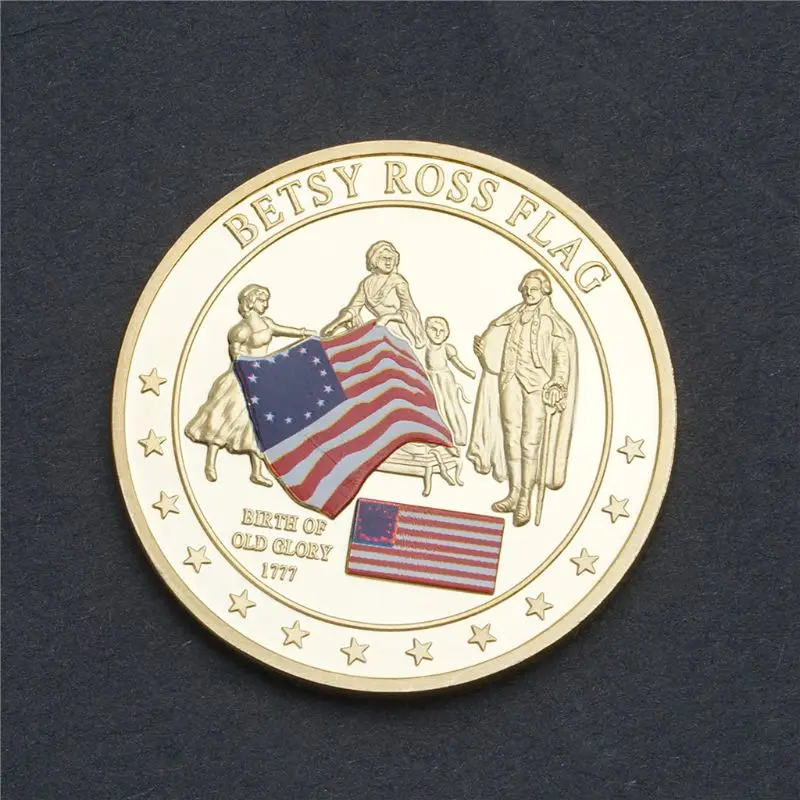 Betsy Ross Zászló Emlékérme Szuvenír Kihívás Gyűjthető Érme Gyűjtemény Art Kézműves Ajándék Kép 4