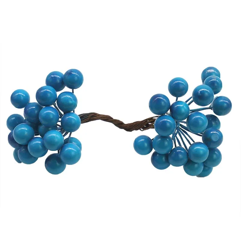 Mini Vegyes Kék Mesterséges Növény Virágot Cseresznye Stamen Bogyók Csokor, Ajándék Doboz, DIY Koszorú Karácsonyi lakodalom Deco Supplie Kép 4