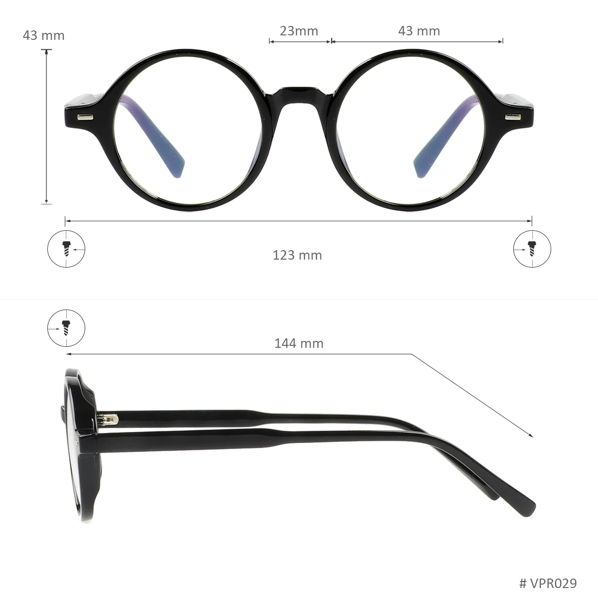 A férfiak, mind a Nők Műanyag, Könnyű Klasszikus Szemüveg Keret, Plusz egy Kis Átlátszó Kerek Szemüveg, dioptriás Lencse Rövidlátás Kép 4