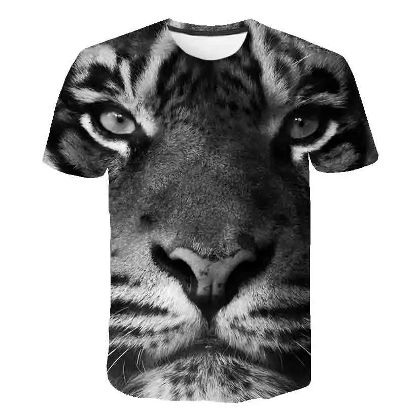 Nyáron a Gyerekek 3D-s Rövid Ujjú Szabadidő Tigris póló Állat a Tigris Nyomtatott Fiúk Lányok Tigris póló, Gyerek Divat Tigris Tshirt Kép 4