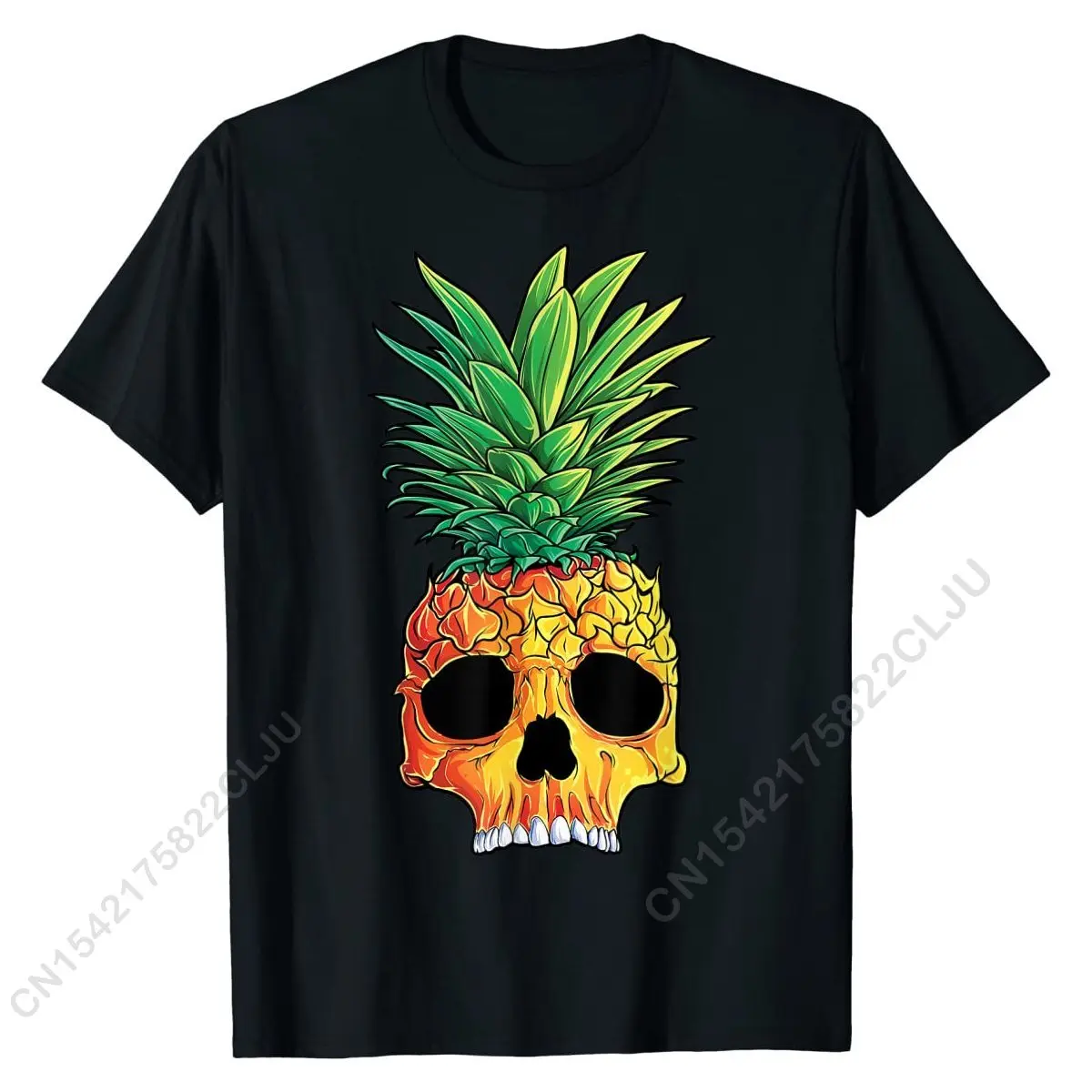 Ananász Koponya Póló Aloha Strandok Hawaii Hawaii Gót Slim Fit Férfi Tshirts Cosie Maximum Póló Pamut Nyomtatás Kép 4