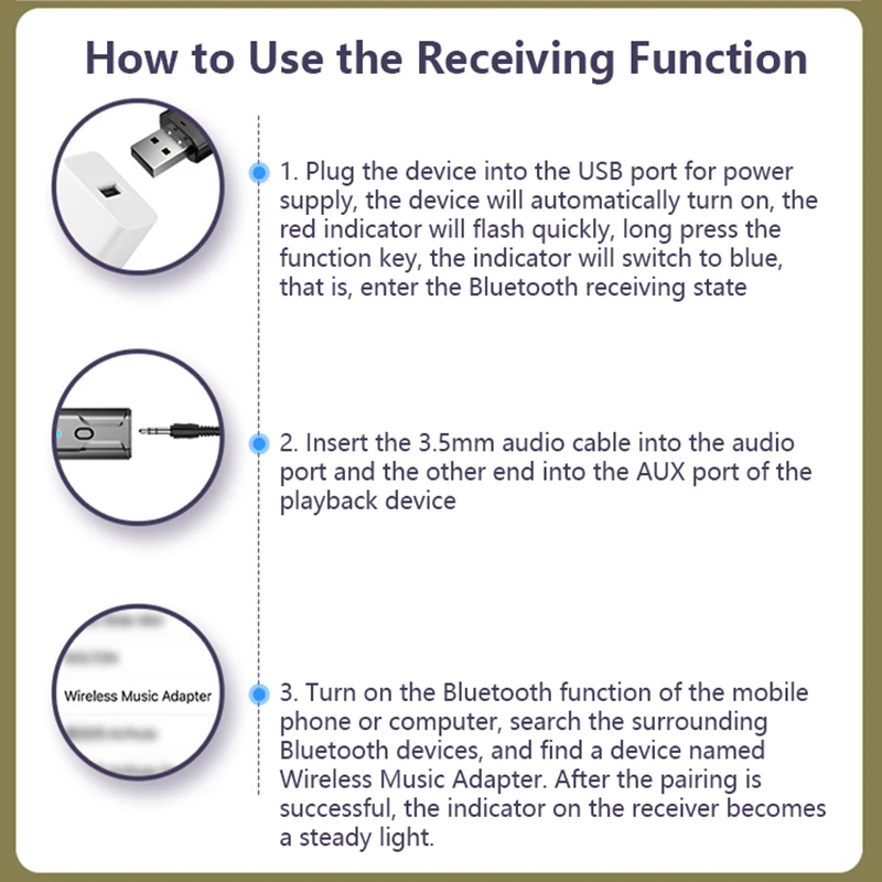 2021 Forró Eladó USB-Bluetooth-5.0 Kijelző Audio Receiver Adó TV-PC Driver-Szabad USB 3.5 3.5 MM AUX Vezeték nélküli Adapter Kép 4