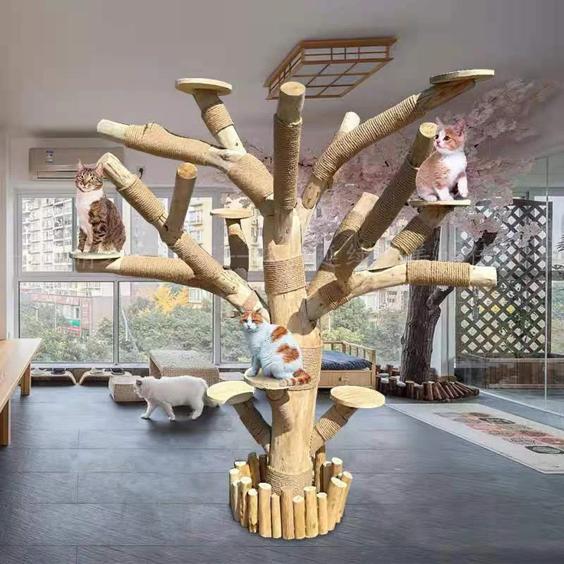 Utánzata igaz, illetve hamis halott fa ágai nagy, igazi fa törzse macska-mászóka fészek kellékek játszik macska kellékek Kép 4