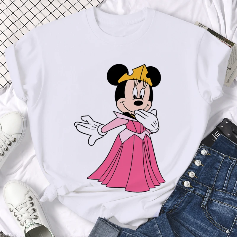 Aranyos Disney Mickey Minnie Pár Póló Férfi Női Unisex Vicces, Aranyos Tshirt Nyári Alkalmi póló Grafikus Felső Póló Férfi Női Kép 4
