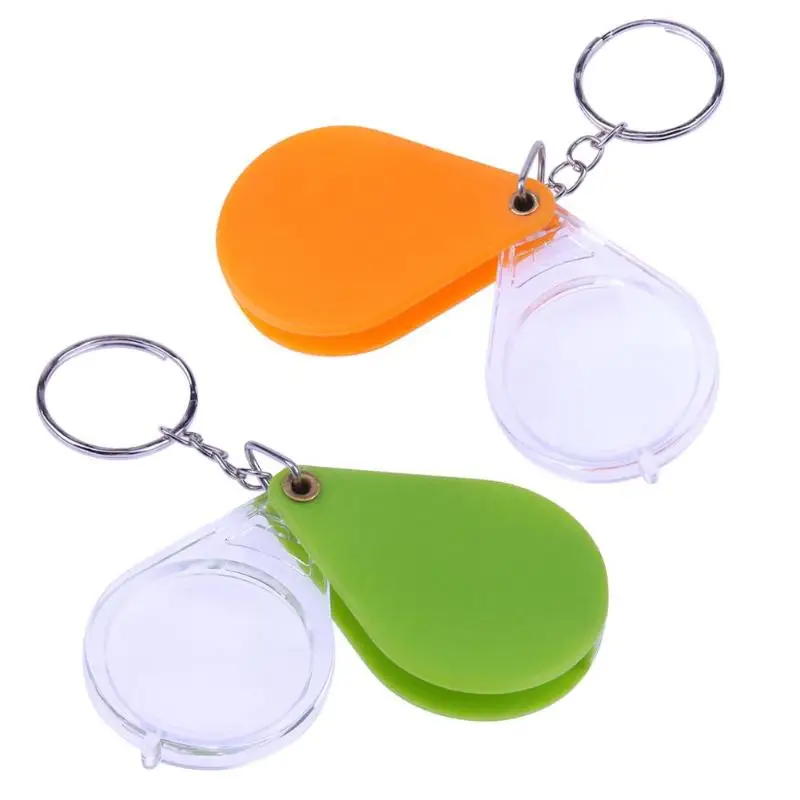 Mini Hordozható 10X Műanyag, Hordozható, Összecsukható kulcstartó Nagyító Napi Kézi Nagyító GlassesGlass Lencse Ajándék Kulcstartó Kép 4