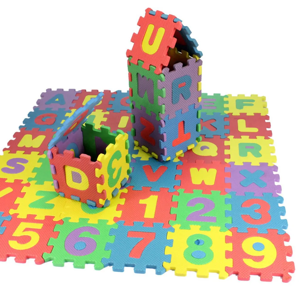 36 5*5cm Száma Abc Betű 3D Puzzle Puha Szőnyeg Baba Mászik Hab Szőnyeg Szőnyeg Gyerekek Játszanak Szellemi Oktatási Játék Kép 4