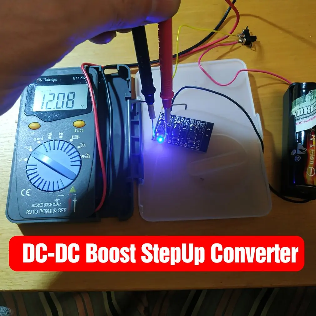 Mini DC-DC Boost Step Up Konverter, 3V 3.2 V 3.3 V-3.7 V 5V 9V, hogy 12V-os Feszültség-Szabályozó PCB fedélzeti Modul beállítása 5V/ 8V/ 9V Kép 4