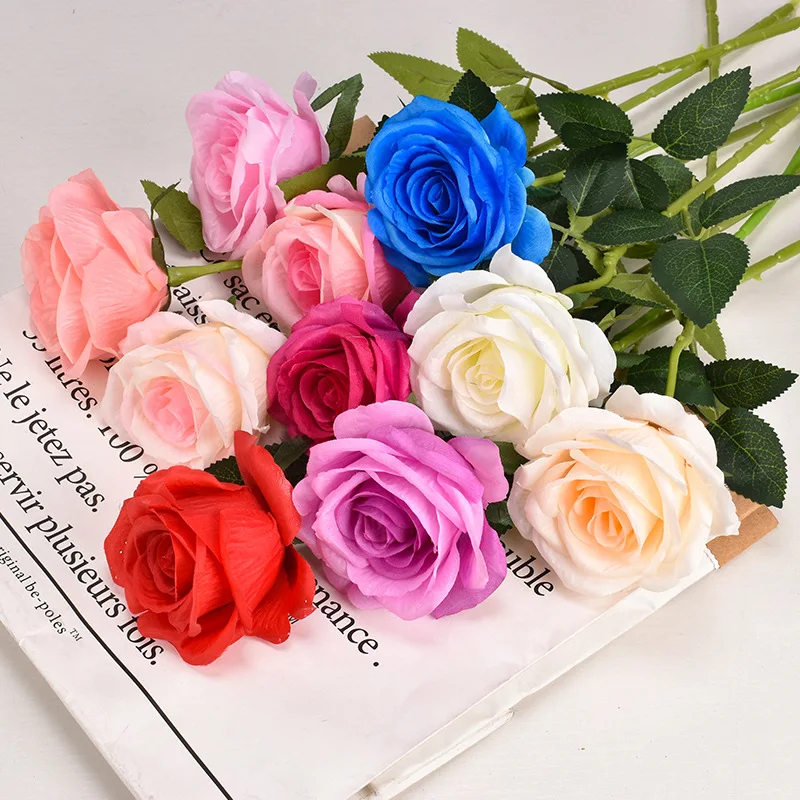 50cm Egyetlen Mesterséges Rose Selyem Virág, Valentin-Napi Ajándék, Esküvő-Home Hotel Asztal Dekoráció Hamis Virág Rózsa Csokor Olcsó Kép 4