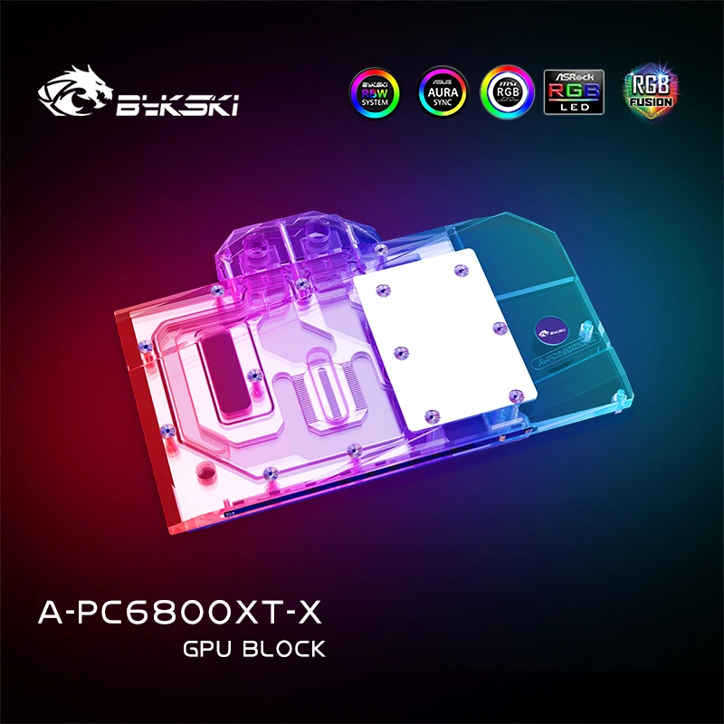 Bykski Víz Blokk a PowerColor AMD Radeon RX 6800XT Vörös Sárkány GPU-s Kártya / Réz Hűtő Radiátor RGB SYNC / EGY-PC6800XT-X Kép 4