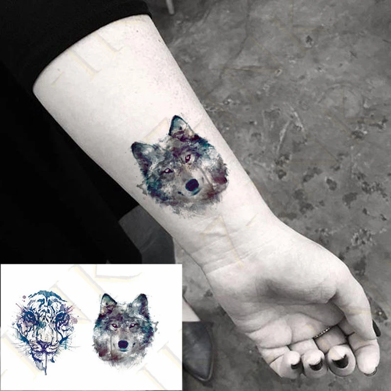 Vízálló Ideiglenes Tetoválás Matrica Fegyvert Lóhere Maple Leaf Állati Test Flash Art Tattoo Hamis Víz Transzfer Tatto Nő Férfi Kép 4