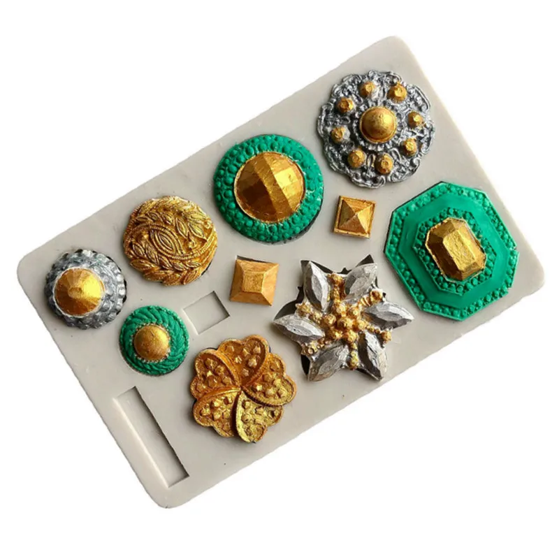 Retro ékszerek dombornyomott szilikon penész, torta dekorációs eszközök, fondant, csokoládé, kézműves, candy konyhai eszközök Kép 4