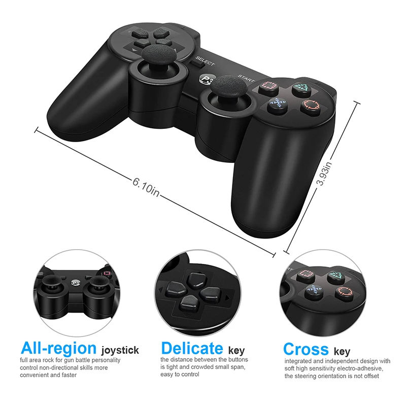 Bonacell Támogatják a Bluetooth Vezeték nélküli Gamepad Sony PS3 Kontroller USB PC Vezérlő Controle játékkonzol Joystick Kép 4
