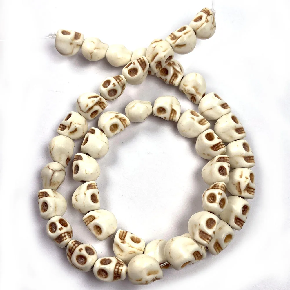 Kő, Gyöngy fehér Turquoises Csontváz Laza elszigeteltség Gyöngyök Félkész ékszerek készítése DIY nyaklánc, karkötő kiegészítők Kép 4