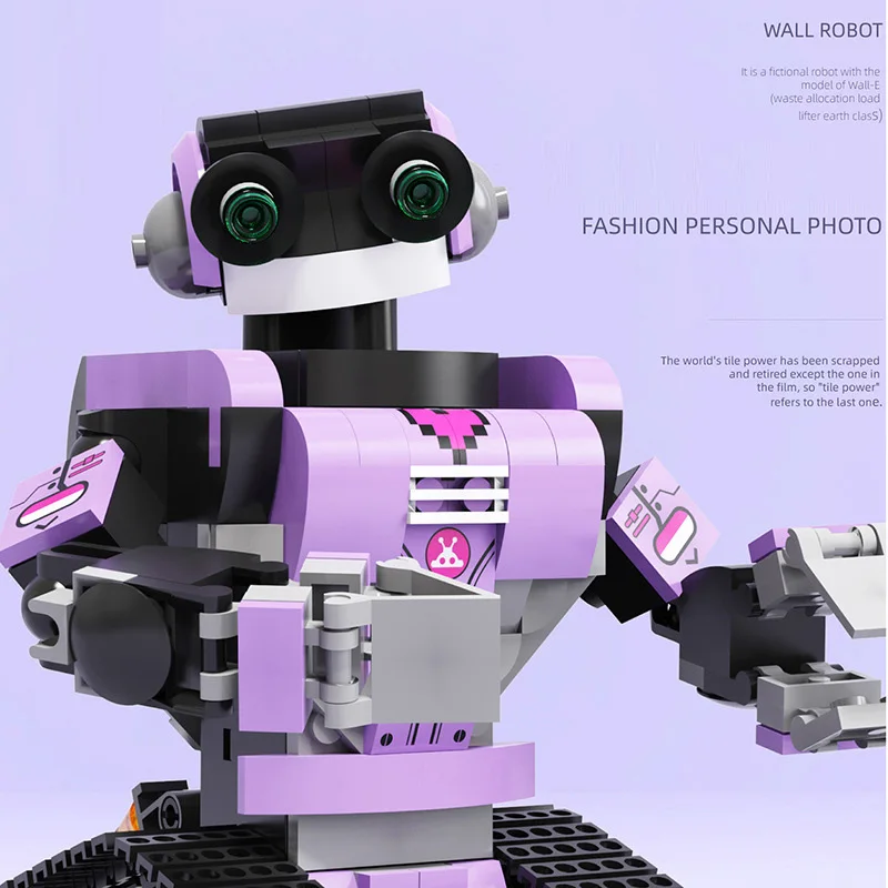 Lila Távirányító Robot Építése Épület Blokk Tégla Összeszerelés Oktatási Játékok Karácsonyi Ajándék Szett Kép 4