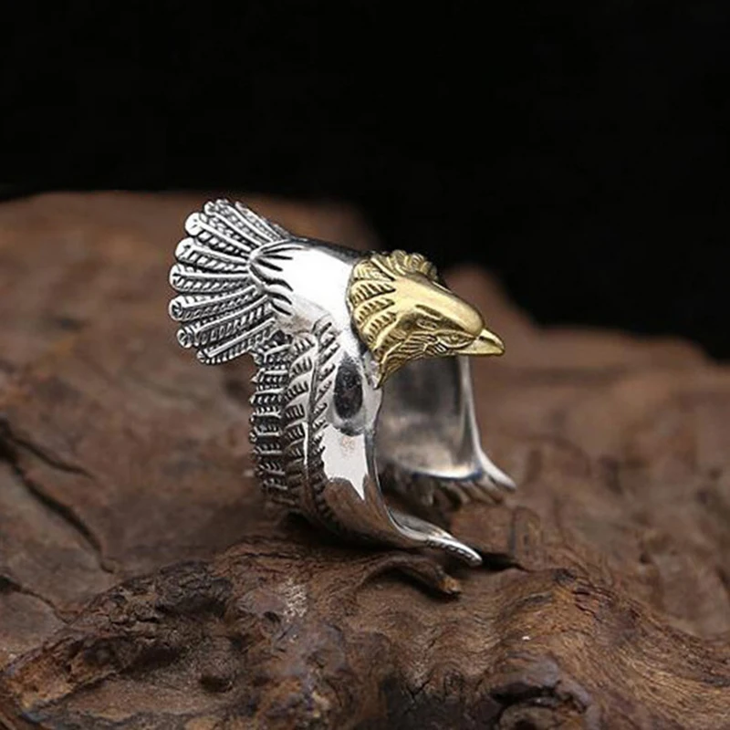 Retro Ezüst Dísztárgyak Arrogancia Sas Gyűrű, Ajándék, Dekoráció, A Sas, Kiterjesztett Szárnyai Kép 4