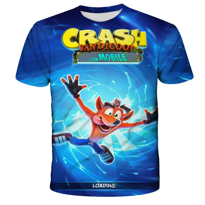 2021 Nyári Fiúk, Lányok 3D Crash Bandicoot T-shirt Gyermekek személyre Szabott Rövid Ujjú póló Kiváló Minőségű Ruházati Vicces Gyerekek Kép 4