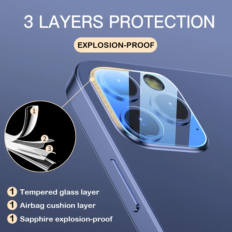 Kamera Edzett Üveg iPhone 11 12 Pro képernyővédő fólia XR X XS Max 7 8 Plusz SE 2020 Teljes Borító Lencséjét Védő Üveg Film Kép 4