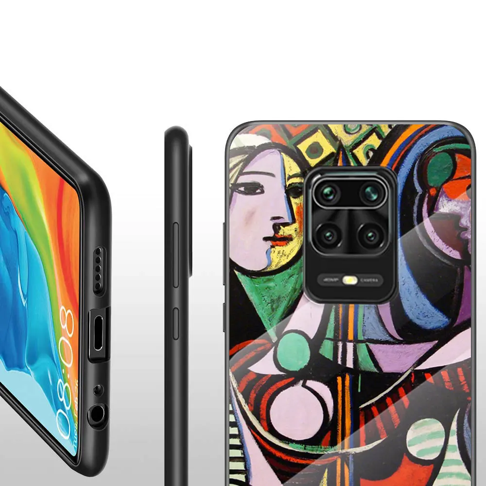 Picasso absztrakt Művészet A Xiaomi Redmi K40 K30 K20 9T 9C 8A 9A 9 7 Pro Plus Edzett Üveg Luxus Fedél Telefon Esetében Kép 4