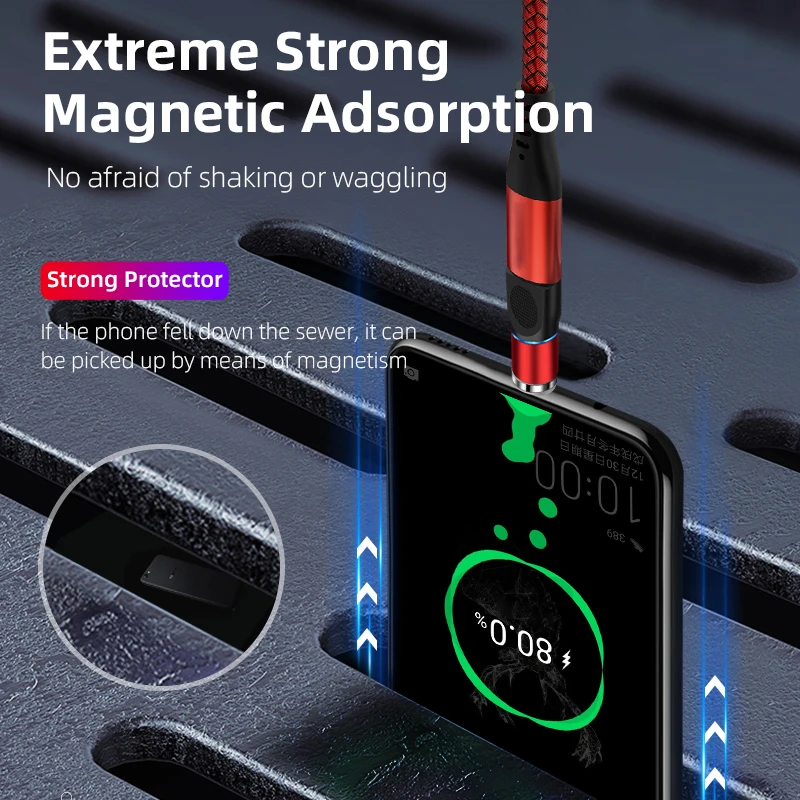 5A Mágneses Adapter Micro USB-C Típusú Mágnes Plug iPhone 13 Pro Max Huawe Xiaomi Samsung Android Csatlakozó IOS Interfész Csatlakozó Kép 4
