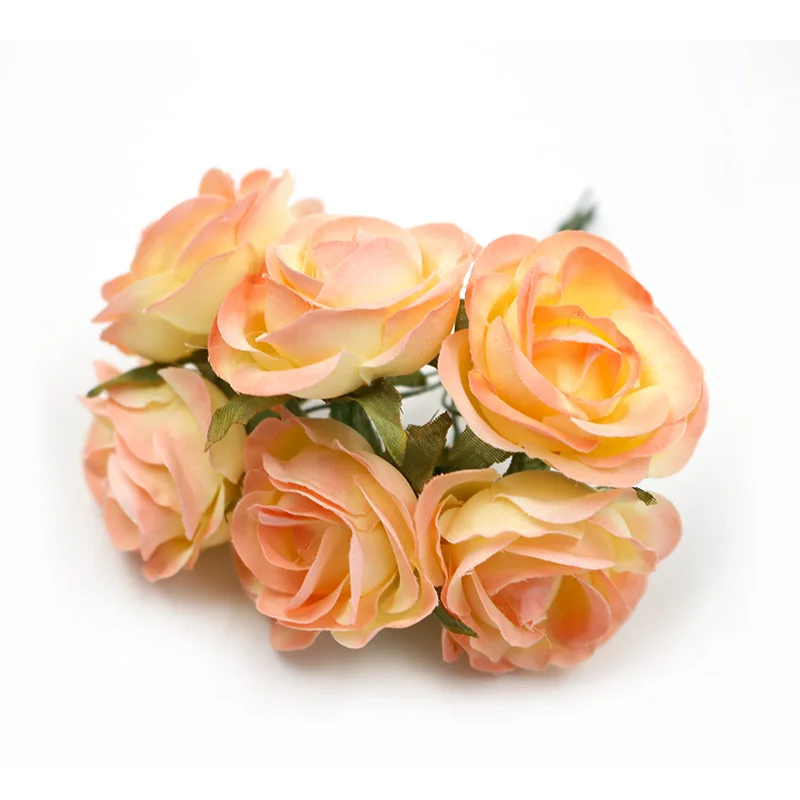 6db/sok Mesterséges Virág 4cm Selyem Rózsa Csokor Esküvő lakberendezési DIY Koszorú Scrapbook Ajándék Doboz Virág Kép 4