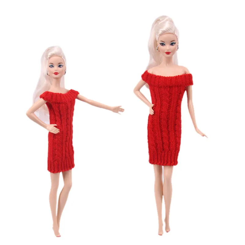 Tiszta Színű Pulóver, Alkalmi Otthoni Viselet Derék Kötést Design Kézzel Készített Barbie Ruhák, Kiegészítők 11 Inch 26-28 Cm-Es Barbie Baba Kép 4