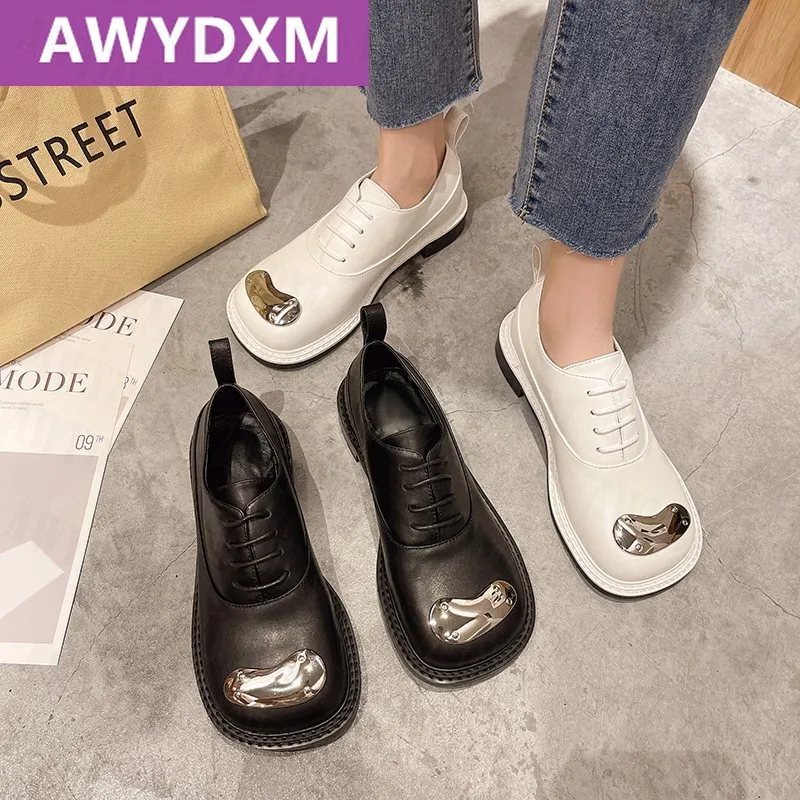 Naplopók Lakások Alkalmi Női Cipő 2021 Csipke Ruha Oxford Vaskos Női Cipő Új Stílus Designer Cipő Zapatos De Mujer Kép 4