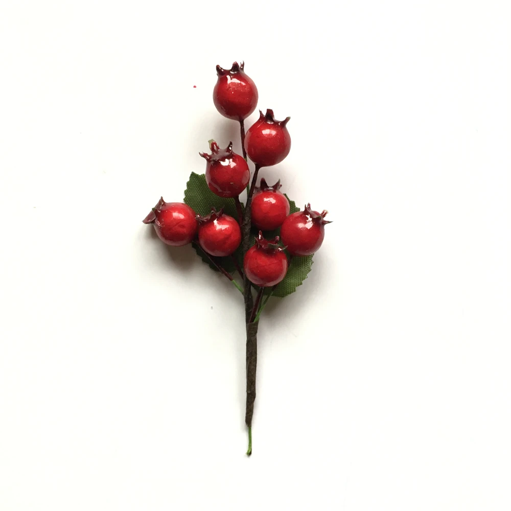 8db/csomag hamis berry Növény, Virág mesterséges Stamen Bogyók Csomag DIY Karácsonyi Esküvő Ajándék Doboz Koszorú Dekoráció Kép 4