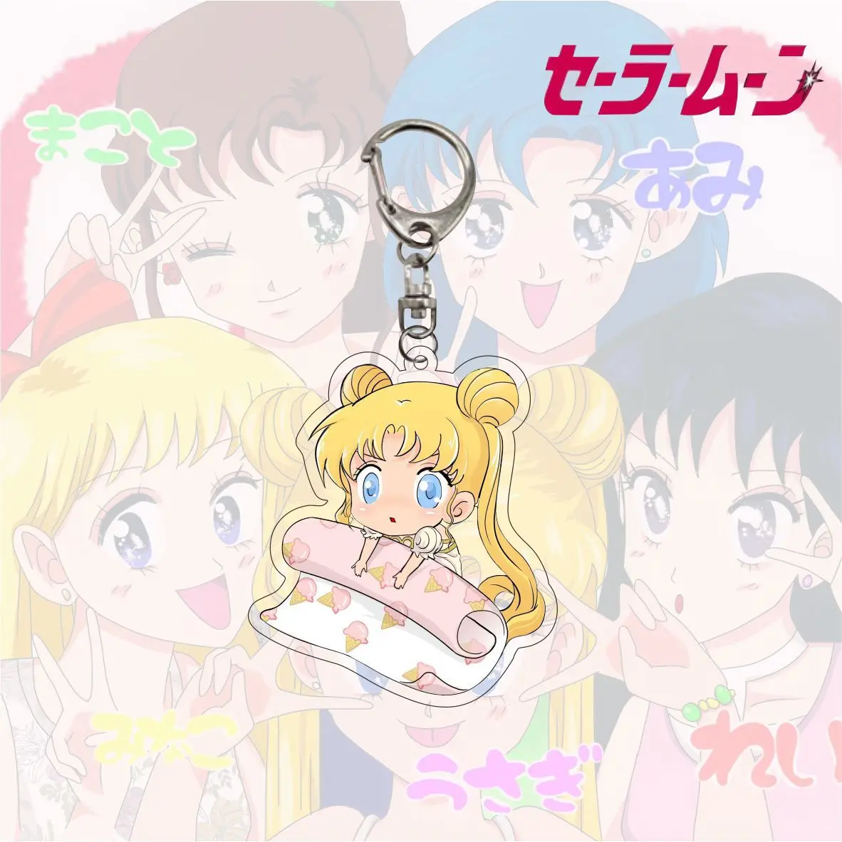 Japán Anime Gyönyörű Lány Kulcstartó Figurák Cosplay Akril kulcstartó Gyűrű Autós Kulcstartó keychains Kiegészítők, Bizsu Nő Ajándékok Kép 4