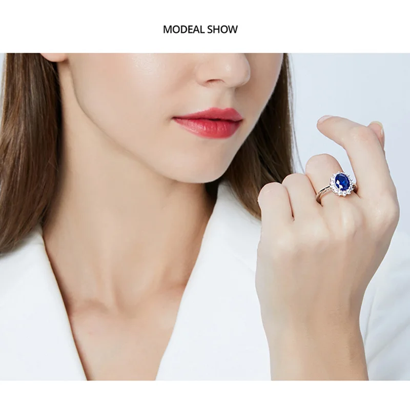 Divat-Luxus női Gyűrű Varázsa kék kristály Gyűrű Esküvői Ékszer Gyűrű Eljegyzési a Nők Számára a legjobb ajándék Kép 4